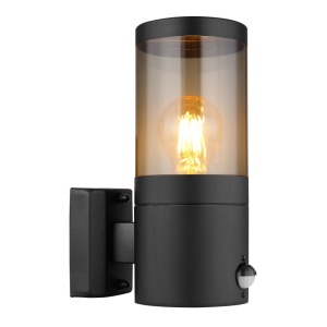 Aplica pentru exterior cu senzor de miscare design modern IP44 Xeloo negru, fumuriu