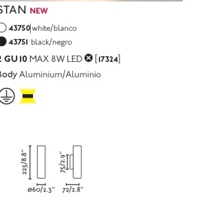 Aplica perete ambientala design modern STAN 2L alba 83445 universul-luminii.ro