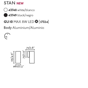 Aplica perete ambientala design modern STAN neagra 83435 universul-luminii.ro