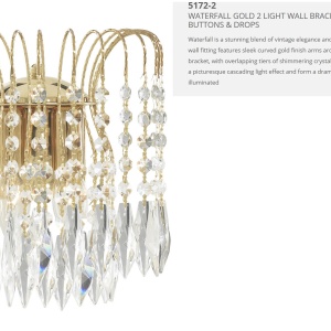 Aplica perete cristal design elegant Waterfall gold 5172-2 SRT - Img 2