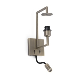 Aplica perete cu reader LED design clasic FRAME auriu antic/alb 83975 universul-luminii.ro