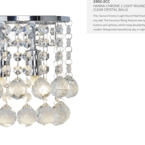 Aplica perete eleganta design modern Hanna crom 2402-2CC SRT - Img 3