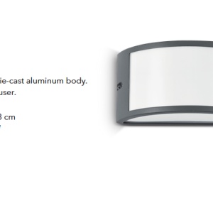 Aplica perete exterior design modern IP44 REX-1 AP1 ANTRACITE 092409 66305 universul-luminii.ro