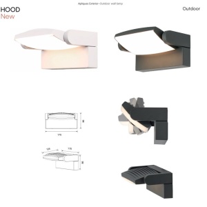 Aplica perete exterior, Directionabila, IP65, HOOD gri inchis MA-8896 247195 universul-luminii.ro