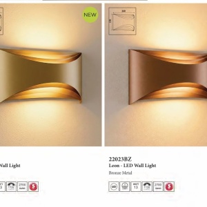 Aplica perete iluminat ambiental sus si jos Leon LED, Bronze - Img 5
