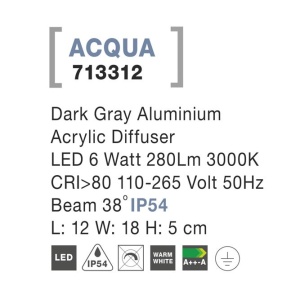Aplica perete LED ambientala de exterior IP54 ACQUA NVL-713312 79135 universul-luminii.ro