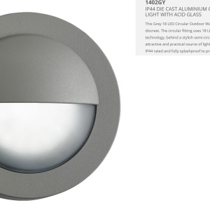 Aplica perete LED de exterior IP44 Outdoor 1402GY SRT 75215 universul-luminii.ro