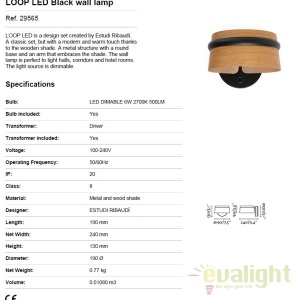 Aplica perete LED dimabila design deosebit LOOP II 29565 55975 universul-luminii.ro