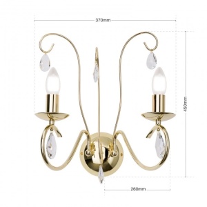 Aplica perete stil clasic cu cristale K9 Alessia auriu 180485 universul-luminii.ro