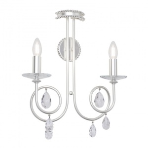 Aplica perete stil clasic cu cristale Swarovski Giada argintiu mat 181425 universul-luminii.ro