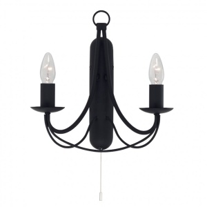 Aplica perete traditionala stil clasic Maypole negru 6342-2BK SRT