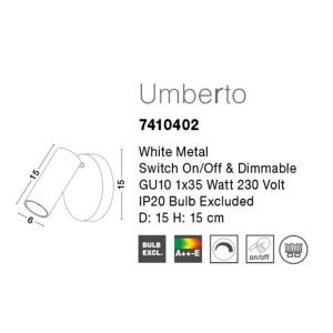 Aplica tip spot aplicat design modern UMBERTO alba NVL-7410402 - Img 2