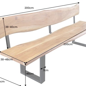 Banca design industrial vintage Mammut 200cm, salcam A-46154 VC - Img 3