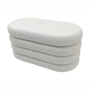 Bancheta cu spatiu de depozitare, VOGUE 85cm boucle alb