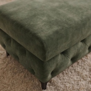 Bancheta design Chesterfield, Catifea verde inchis, MODERN BAROCK - Img 9