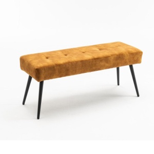 Bancheta tapitata design modern Boutique 100cm, galben mustar
