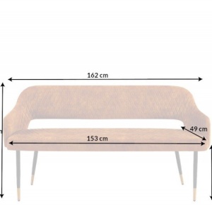 Bancheta tapitata design modern Paris 160cm, galben mustar - Img 6