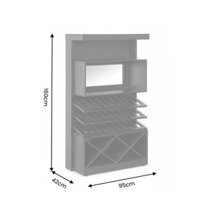 Bar negru din lemn de mango cu oglinda SCORPION 160cm - Img 10