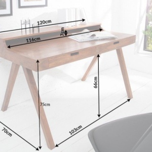 Birou design industrial-vintage Monsoon 120cm - Img 7