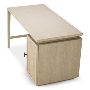 Birou Design LUX, Lemn, Rattan, Borchard stejar albit - Img 2