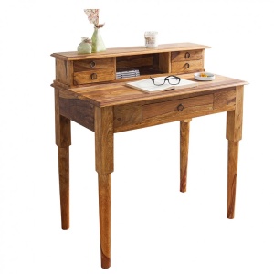 Birou din lemn de trandafir Sheesham Honey, Hemingway 90cm