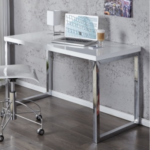 Birou elegant White Desk 120x60cm alb - Img 2