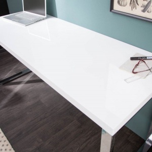 Birou elegant White Desk 140cm alb - Img 4