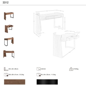 Birou modern din lemn furniruit Walnut - Img 9