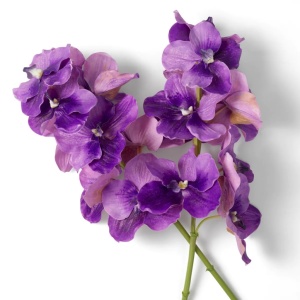 Buchet artificial LUX din 24 fire orhidee violet, Vanda Orchids - Img 3