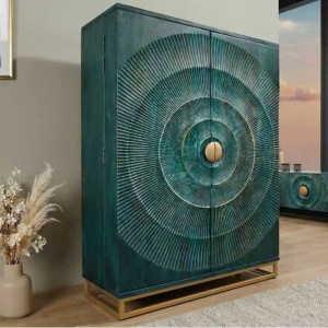Bufet/ Bar design vintage GOLDEN SUNSET 140cm turcoaz