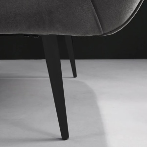 Canapea 2 locuri design elegant Noblesse, gri - Img 3