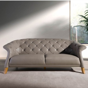 Canapea 2 locuri design LUX Chester Grey Leather
