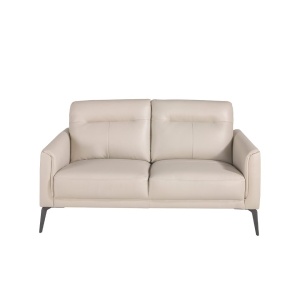 Canapea 2 locuri eleganta, design italian Cowhide leather taupe grey - Img 8