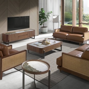 Canapea 3 locuri design elegant LUX Brown leather - Img 5