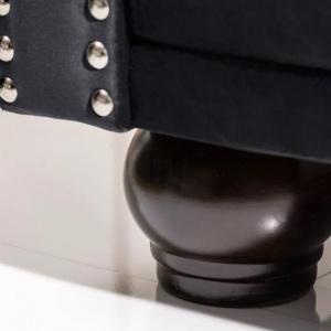 Canapea clasica stil englezesc Chesterfield 3 locuri, catifea neagra - Img 5