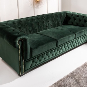 Canapea clasica stil englezesc Chesterfield II 3 locuri, verde - Img 5