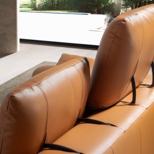 Canapea design LUX 3 locuri Brown Leather - Img 5