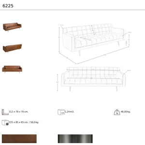 Canapea design LUX 3 locuri Dark Brown Leather - Img 7