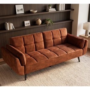 Canapea extensibila BOUTIQUE 215cm catifea maro ruginiu