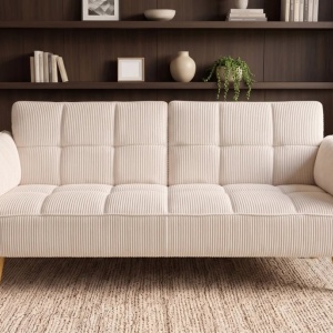 Canapea extensibila BOUTIQUE 215cm catifea raiata bej - Img 5