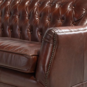 Canapea LUX 3 locuri tapitata cu piele Cognac Brown - Img 7