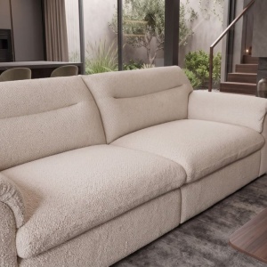 Canapea mare SIXTH SENSE 245cm cu 4 locuri, material boucle bej - Img 6