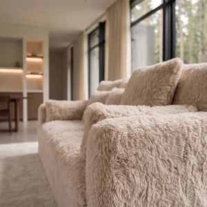 Canapea mare YETI cu 3 locuri, material plusat cu fir lung - Img 3