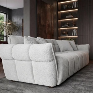 Canapea XXL CLOUD 260cm, material boucle gri - Img 3