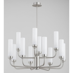 Candelabru 12 brate, otel nickel, sticla alb mat PRESTON 5087 - Img 2