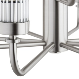 Candelabru 12 brate, otel nickel, sticla canelata PRESTON 5088 - Img 10