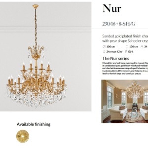 Candelabru 24 brate LUX cu cristale Scholer, Nur 144705 universul-luminii.ro
