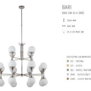 Candelabru 24 surse de lumina design LUX realizat manual BARI 109475 universul-luminii.ro