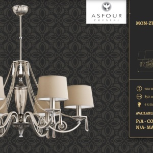 Candelabru 6 brate design clasic cristal Asfour Monza - Img 3