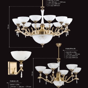 Candelabru 6 brate design clasic realizat manual Farini 186185 universul-luminii.ro